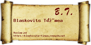 Blaskovits Tímea névjegykártya